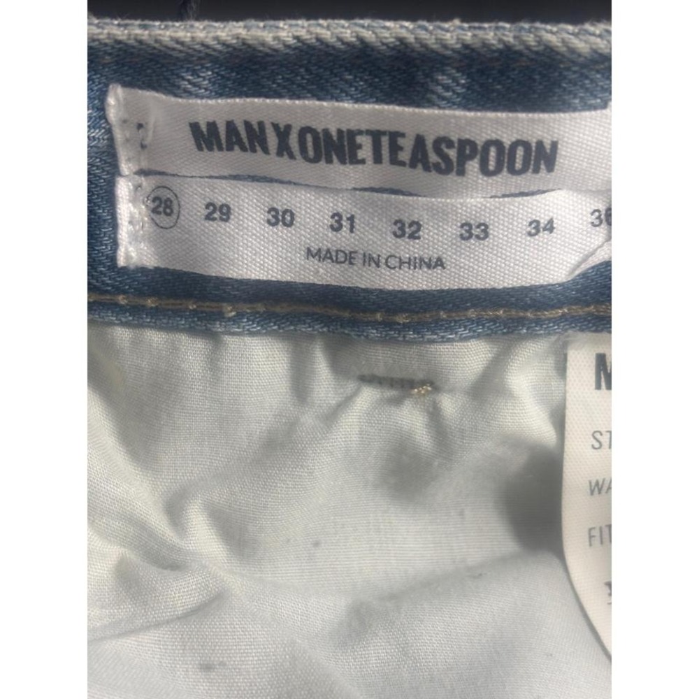 Man X One Teaspoon‎ NEW Distressed Mr Blonde Denim Shorts Blue Jack Size 28 - Picture 8 of 8